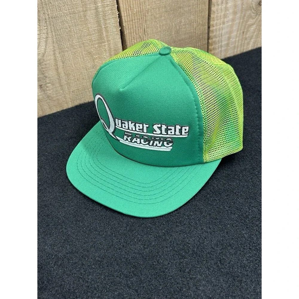 Vintage Quaker State Oil Racing Mesh Foam Trucker Hat/Cap NWOT